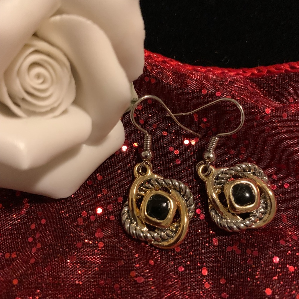 Genuine Black Spinel Earrings